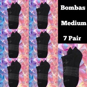 Bombas Ankle Socks Medium 7 Pair Unisex Womens & Mens Honeycomb Black/Grey BNWT